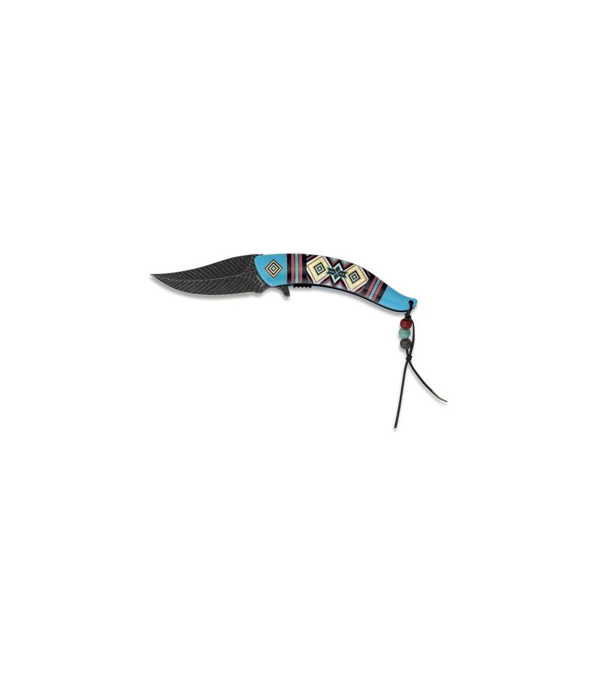 Navaja DECORADA ASISTIDA "INDIAN AZUL" MARTINEZ ALBAINOX 18400A