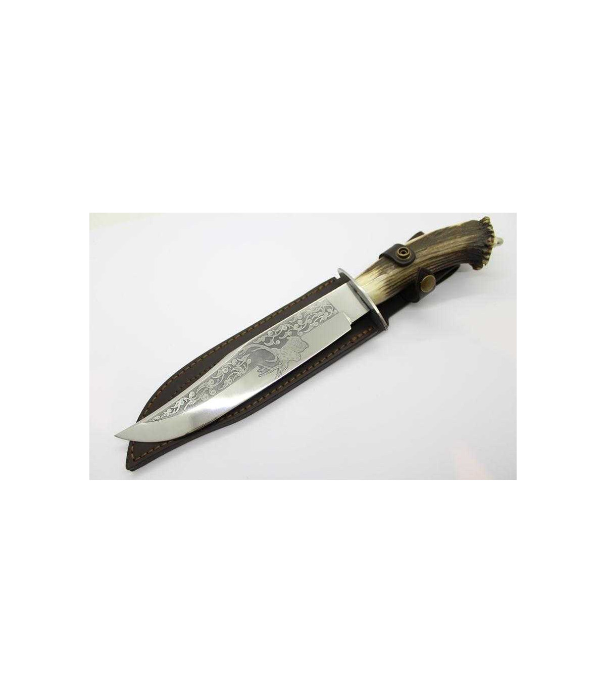 CUCHILLO ARTESANO "GRABADO CIERVO" JJ.MARTINEZ 202C