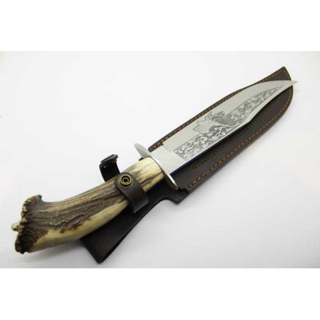 CUCHILLO ARTESANO "GRABADO CIERVO" JJ.MARTINEZ 202C