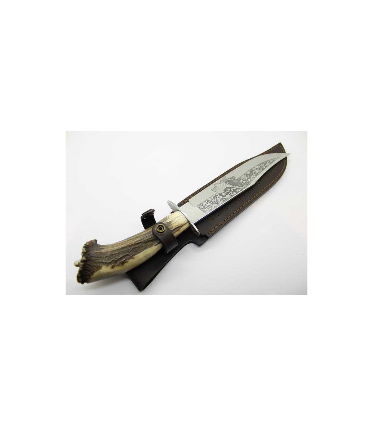 CUCHILLO ARTESANO "GRABADO CIERVO" JJ.MARTINEZ 202C