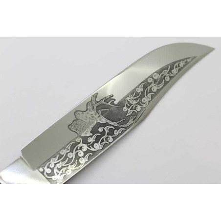 CUCHILLO ARTESANO "GRABADO CIERVO" JJ.MARTINEZ 202C