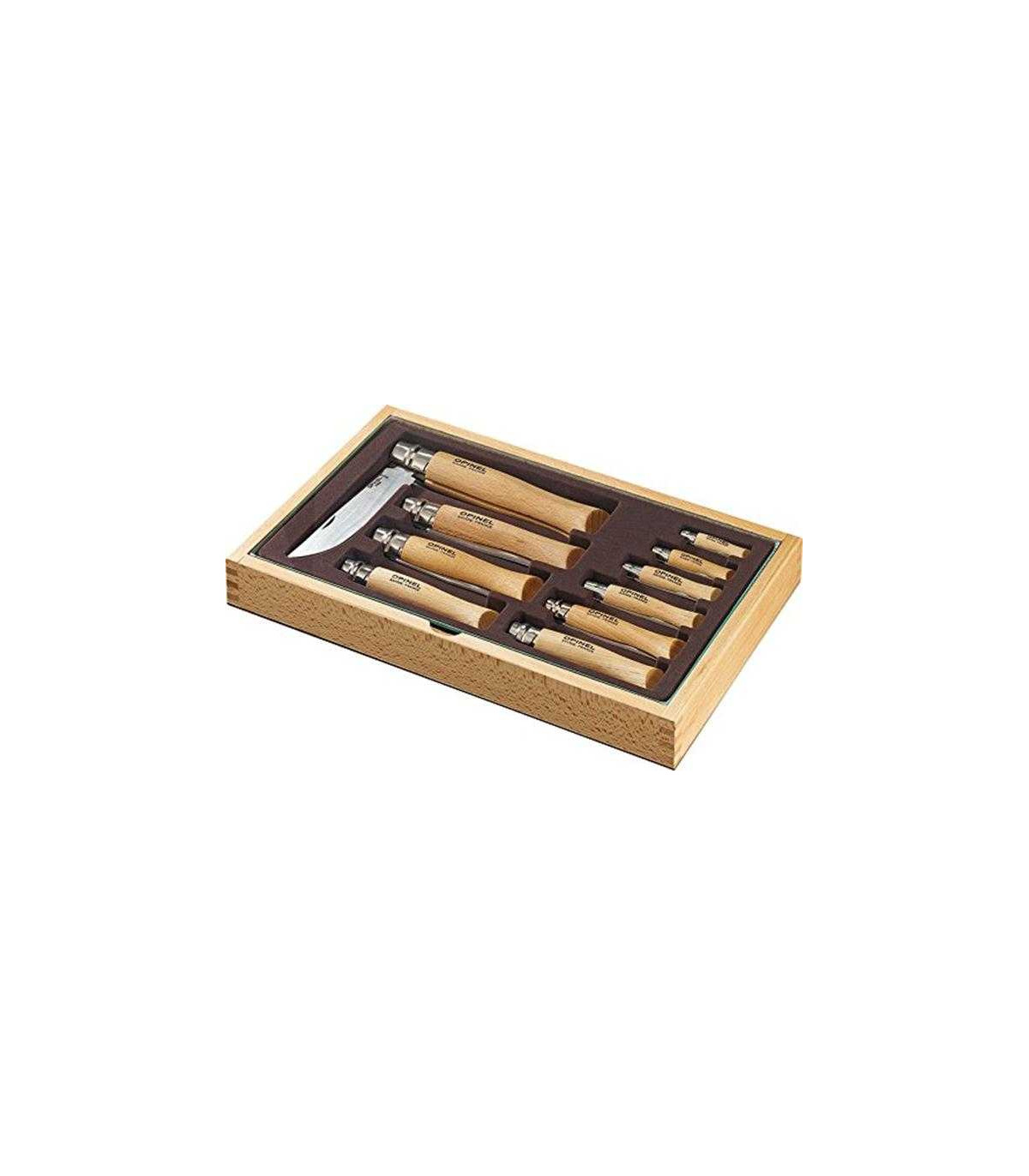 ESTUCHE COLECCIÓN SIN TAPA OPINEL CARBONO 10 PIEZAS