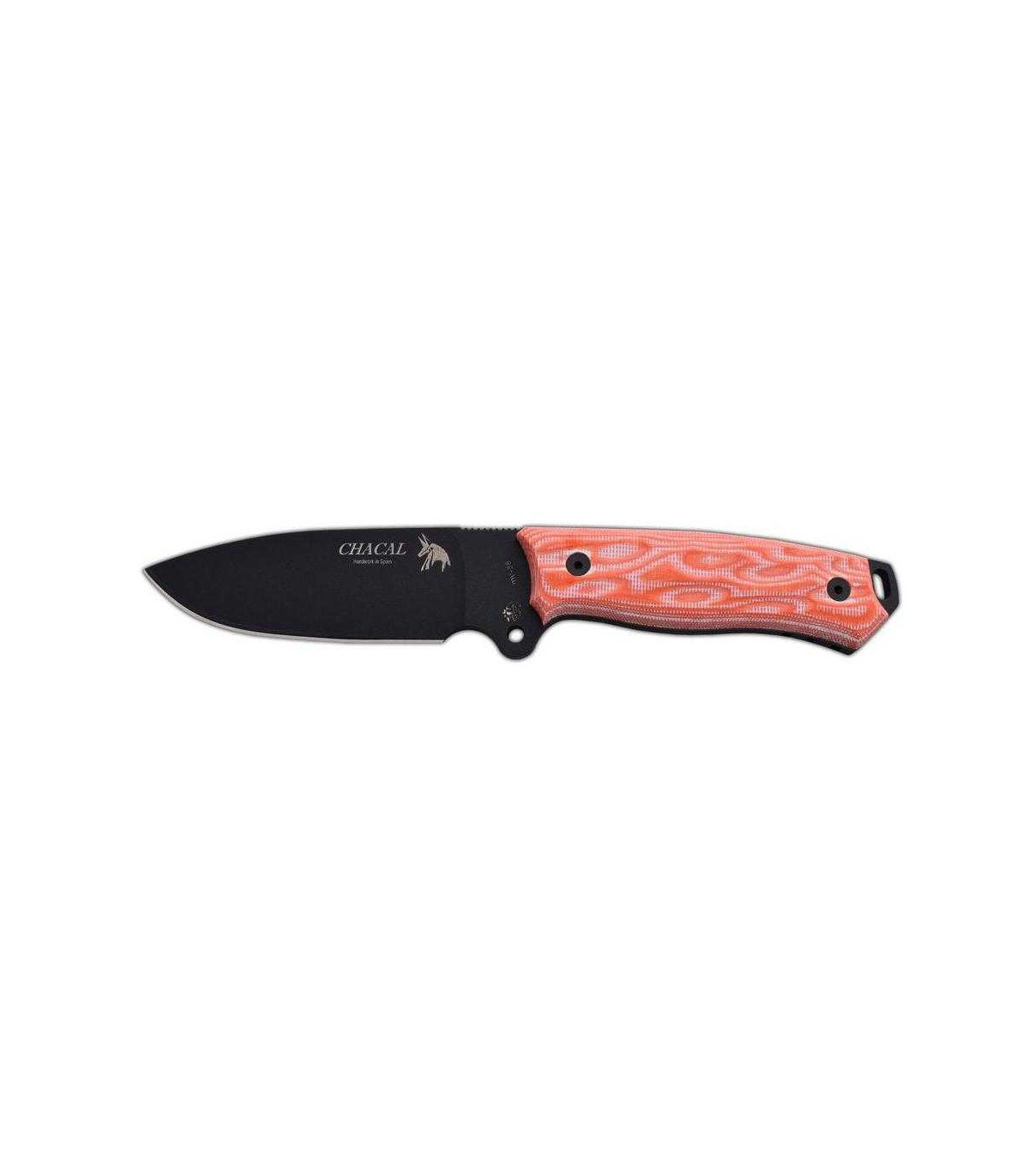 CUCHILLO DE CAZA "CHACAL BLACK VERSION NARANJA" J&V CDA 1336-M2-NEG-COR