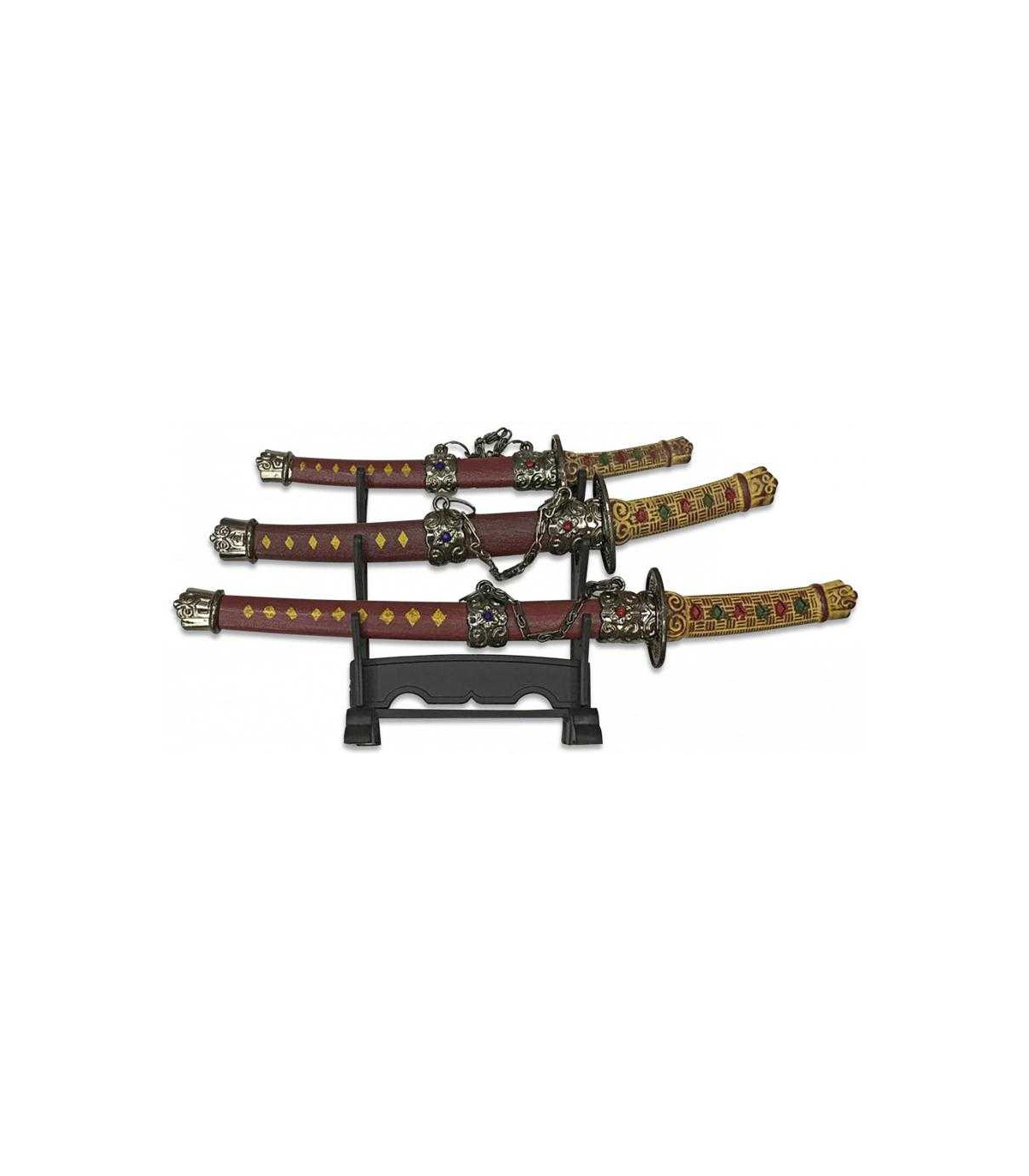 SET DE MINI KATANAS SAMURAI TOLE 10 IMPERIAL 32483