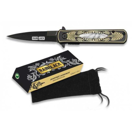 NAVAJA ESTILETE ASISTIDA "RAINBLACK" MARTINEZ ALBAINOX 18502