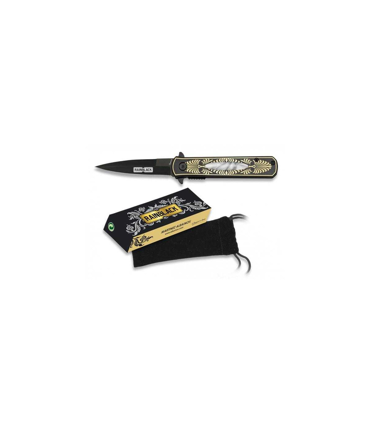 NAVAJA ESTILETE ASISTIDA "RAINBLACK" MARTINEZ ALBAINOX 18502