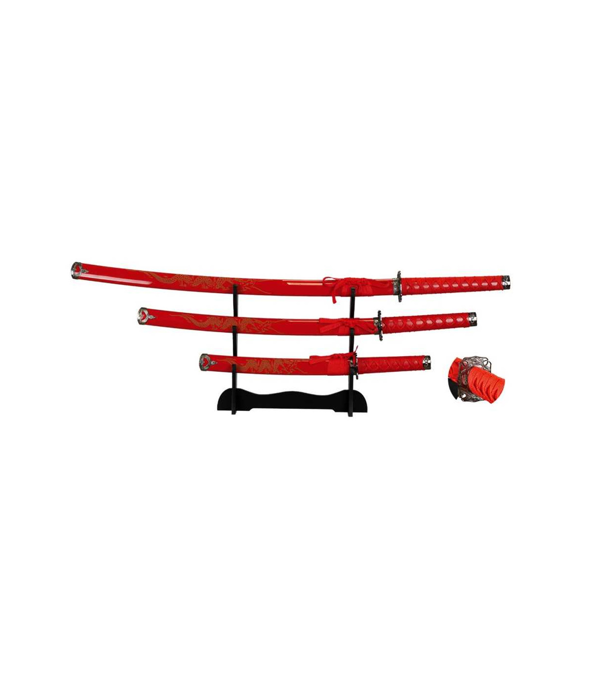 SET DE KATANAS SAMURAIS TOLE 10 IMPERIAL 32583