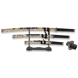 SET DE KATANAS SAMURAIS TOLE 10 IMPERIAL 32588