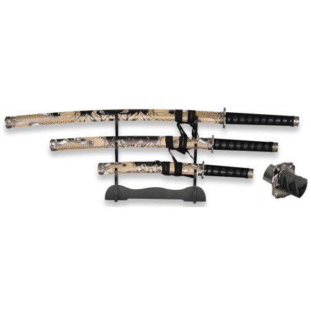 SET DE KATANAS SAMURAIS TOLE 10 IMPERIAL 32588