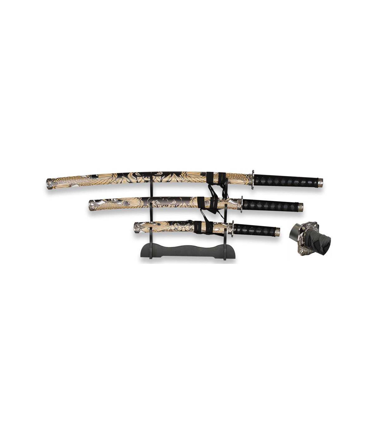 SET DE KATANAS SAMURAIS TOLE 10 IMPERIAL 32588