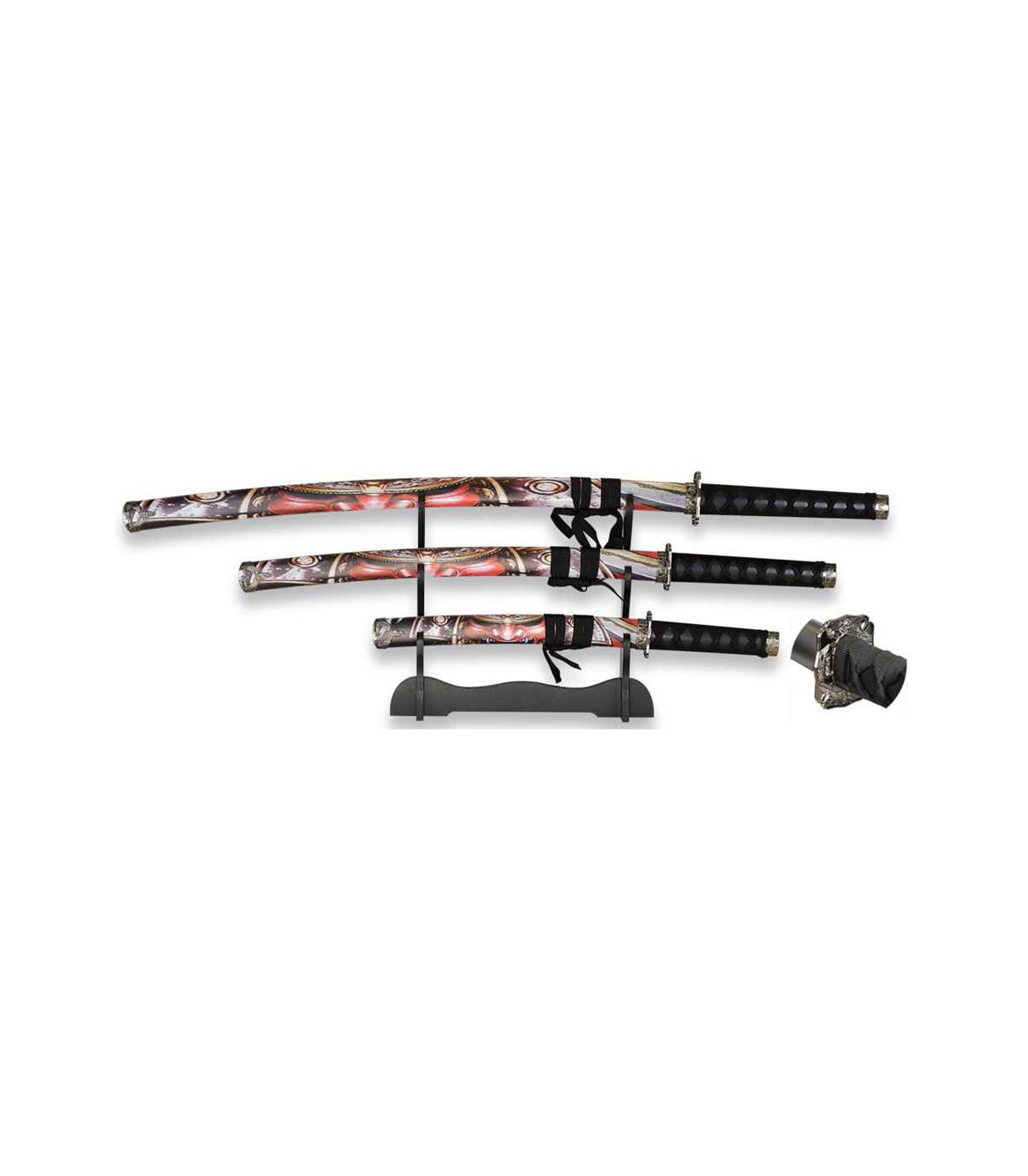 SET DE KATANAS SAMURAIS TOLE 10 IMPERIAL 32586