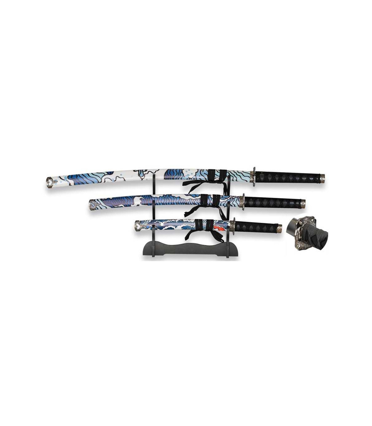 SET DE KATANAS SAMURAIS TOLE 10 IMPERIAL 32585