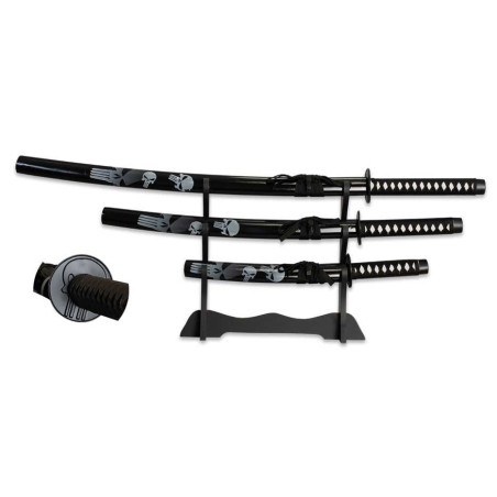 SET DE KATANAS SAMURAIS TOLE 10 IMPERIAL 32584