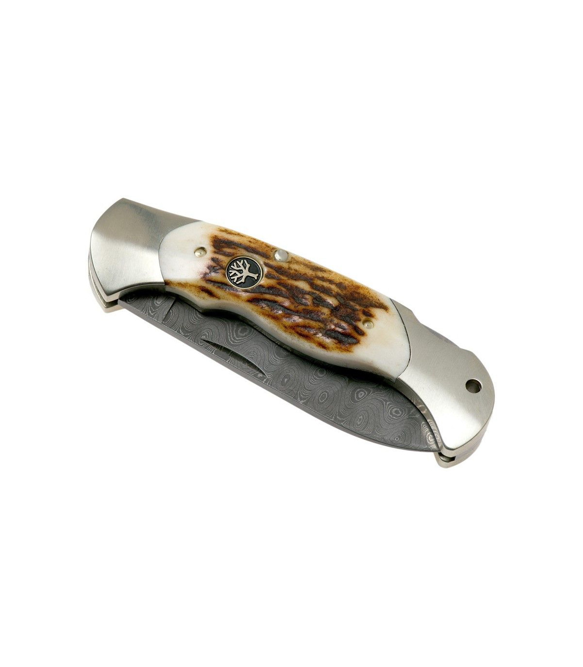 Navaja de LUJO "BÖKER SCOUT HIRSCHHORN DAMAST" por 439,00 €