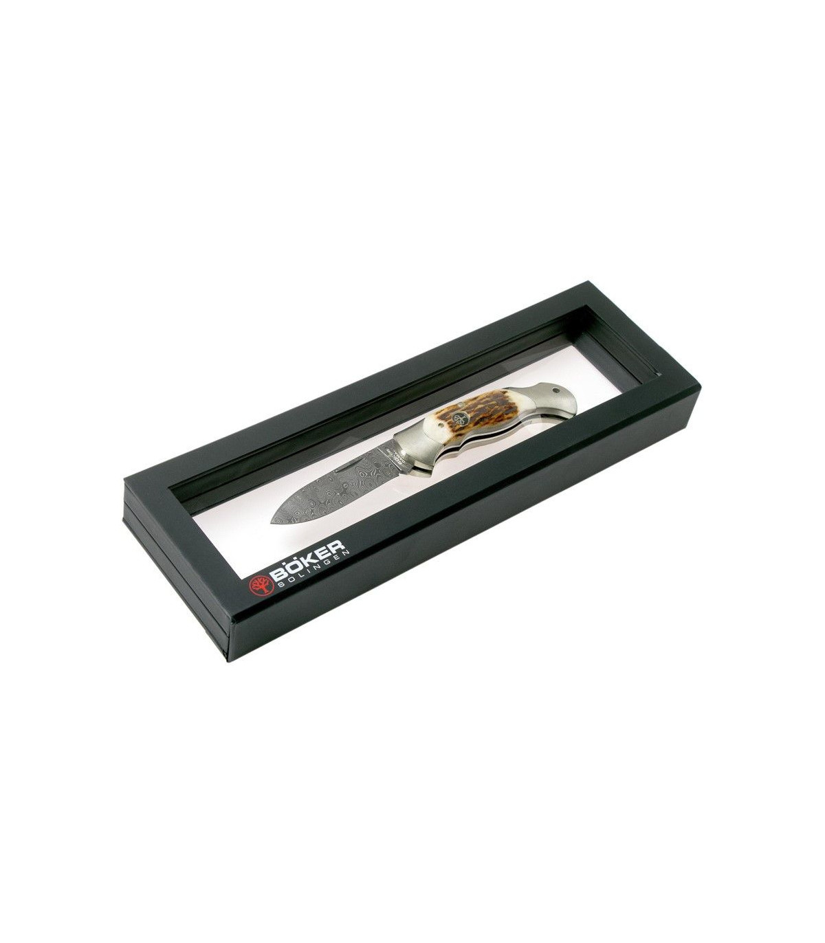 Navaja de LUJO "BÖKER SCOUT HIRSCHHORN DAMAST" por 439,00 €