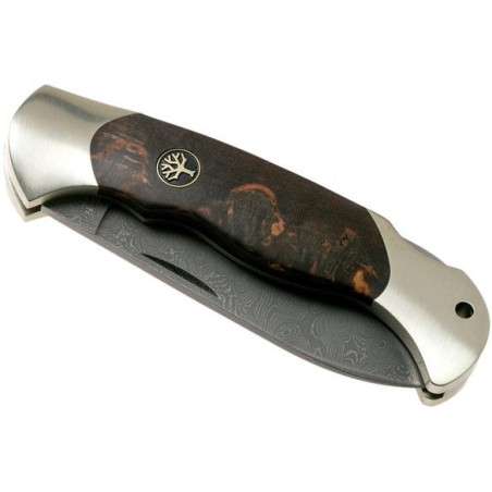Navaja de LUJO "BÖKER SCOUT SPEARPOINT MASERBIRKE DAMAST" por 399,00 €