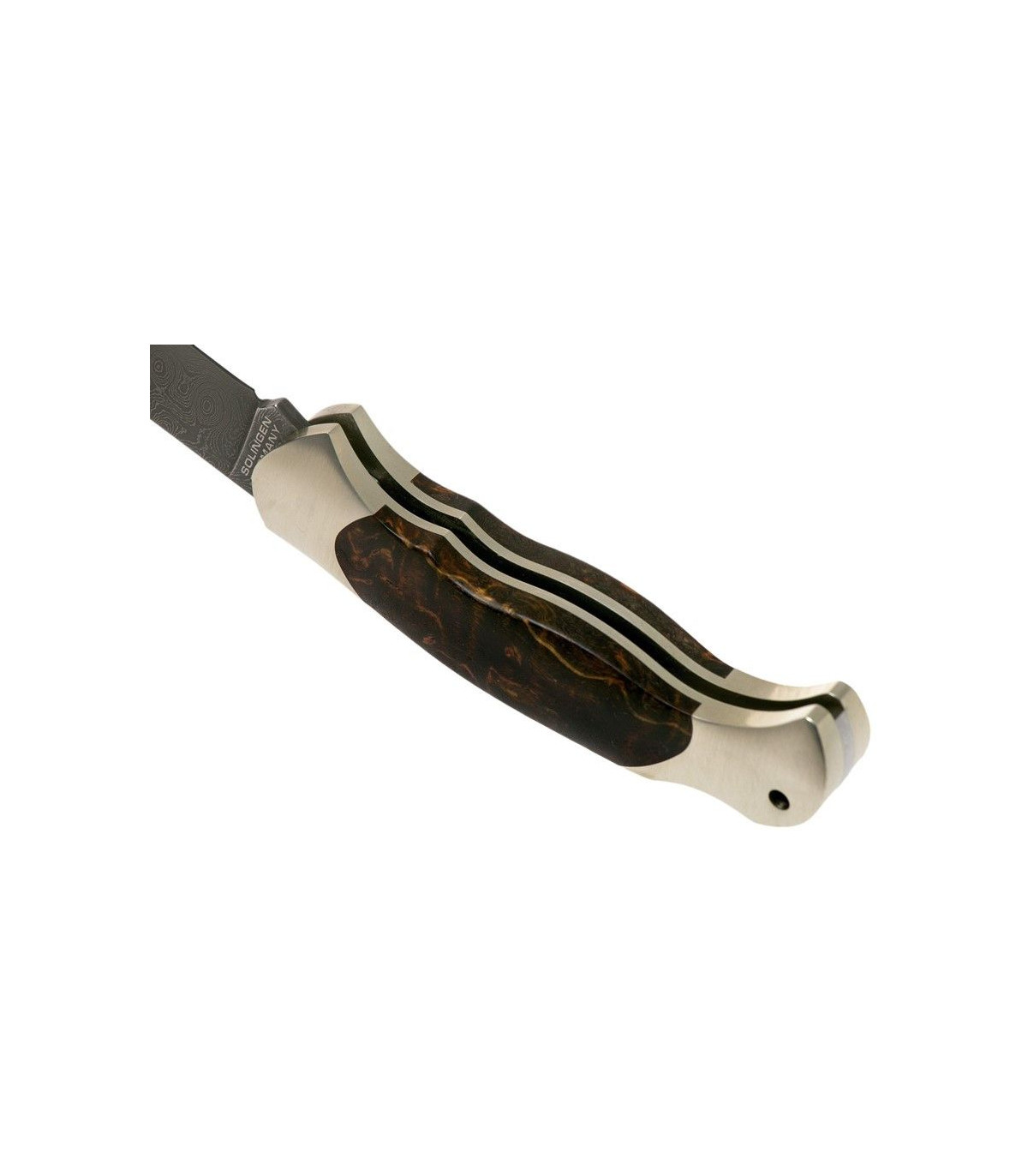 Navaja de LUJO "BÖKER SCOUT SPEARPOINT MASERBIRKE DAMAST" por 399,00 €