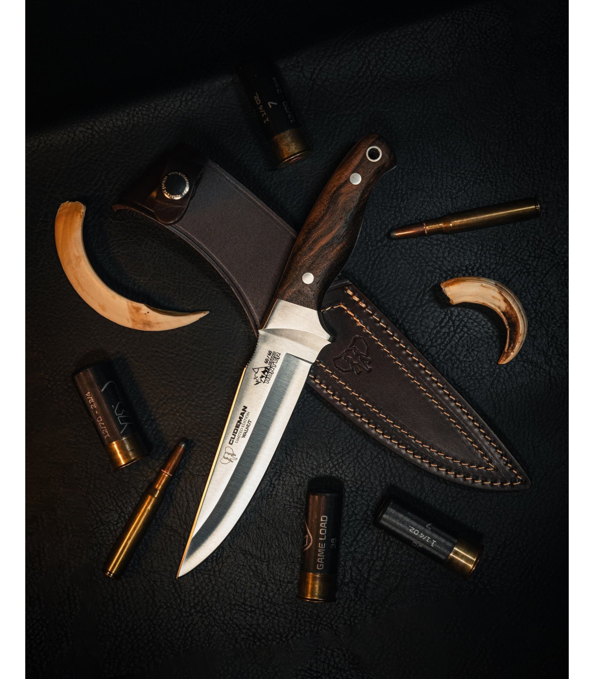 CUCHILLO DE CAZA "RHYNO HUNTER NOGAL TURCO" CUDEMAN 248G por 91,55 €