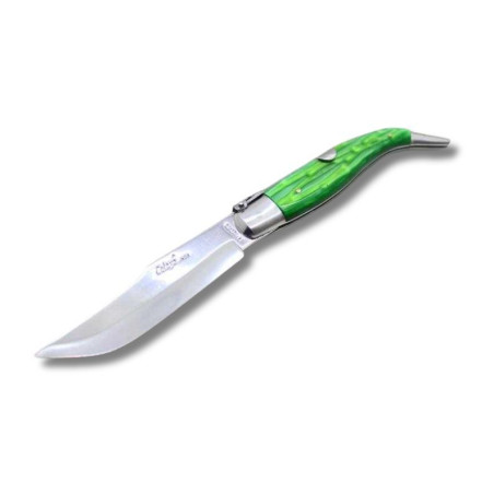 NAVAJA ARTESANA ALBACETEÑA ACRÍLICO VERDE CON VIROLA CELAYA 1120-PVE INOX