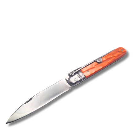 NAVAJA ARTESANA CELULOIDE NARANJA R.BUSTOS 10