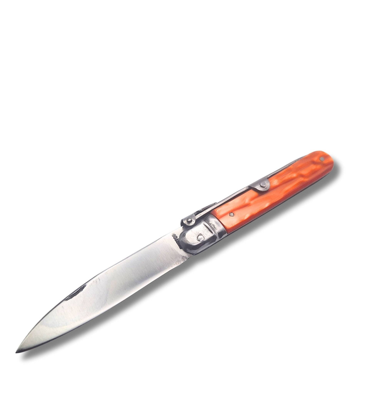 NAVAJA ARTESANA CELULOIDE NARANJA R.BUSTOS 10
