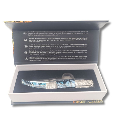 NAVAJA ARABE DECORADA ACRILICO AZUL THIRD N53AD D