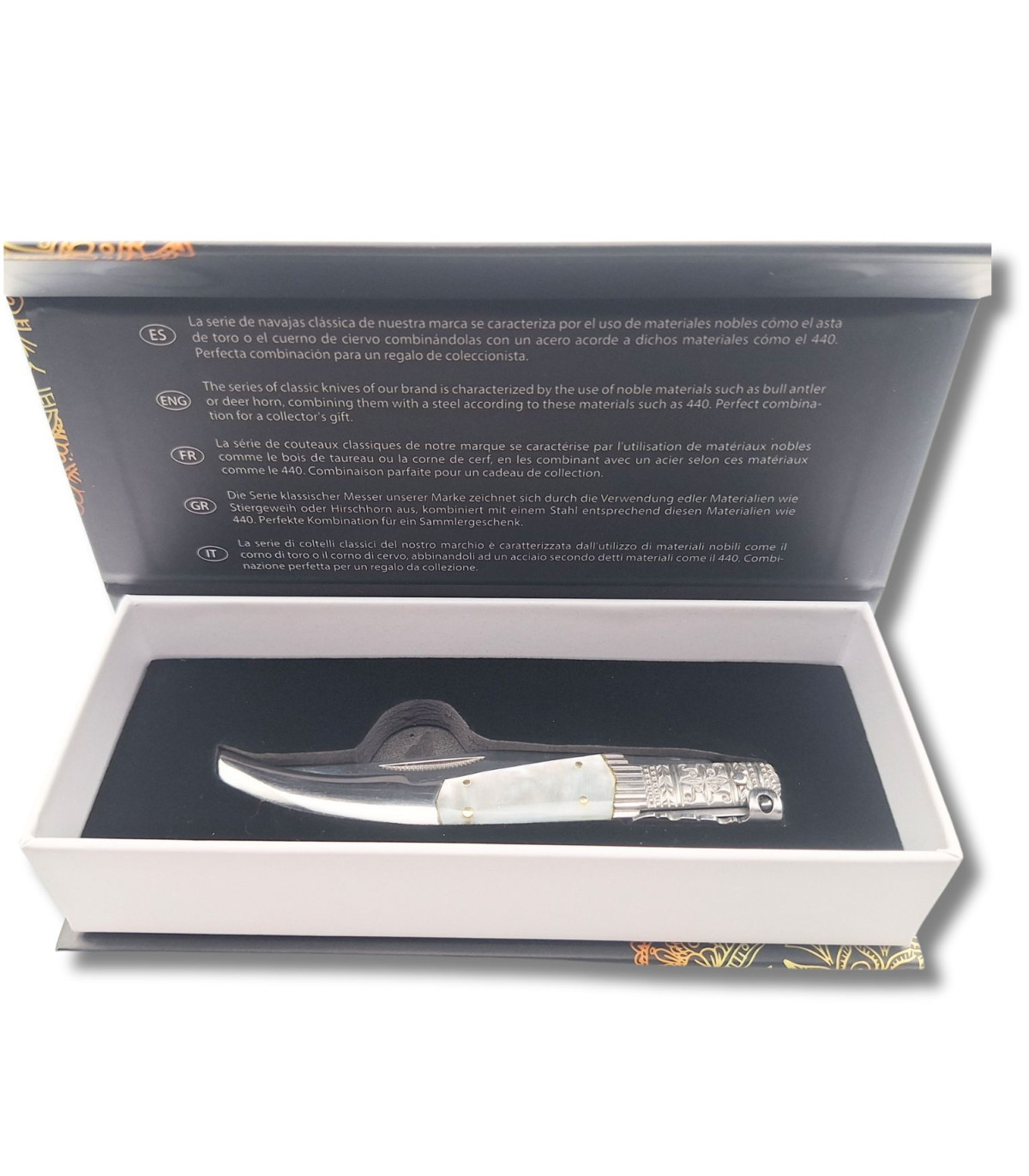 NAVAJA ARABE DE LUJO DECORADA ACRILICO BLANCO THIRD N49BD D