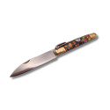 NAVAJA ARTESANA MACHETE LATON IMPRESION DE PISTO R.BUSTOS 1