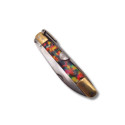 NAVAJA ARTESANA MACHETE LATON IMPRESION DE PISTO R.BUSTOS 1 C
