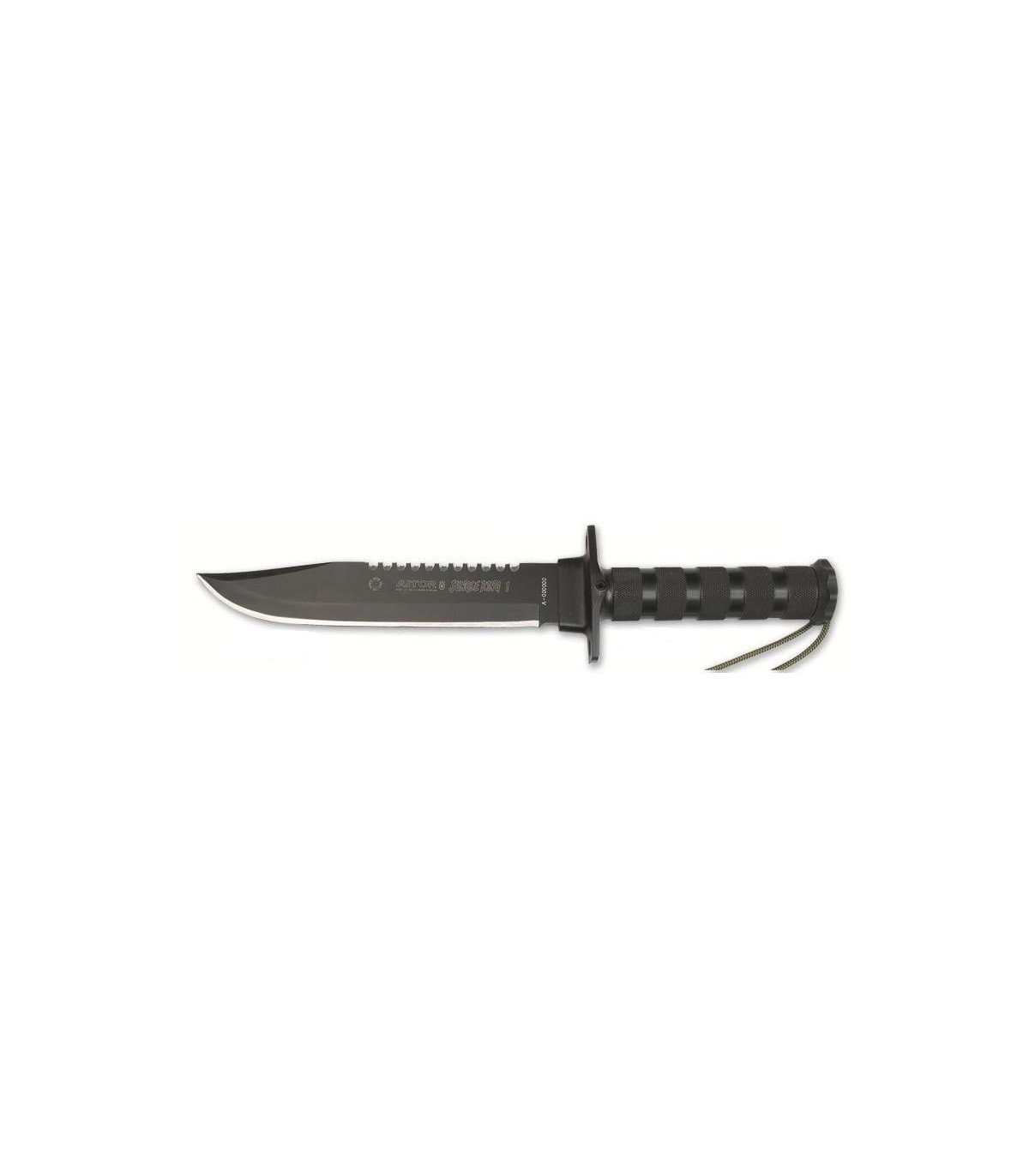Cuchillo de supervivencia "JUNGLE KING I NEGRO" AITOR