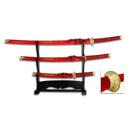 SET DE KATANAS SAMURAIS TOLE 10 IMPERIAL 31515-RO por 85,50 €