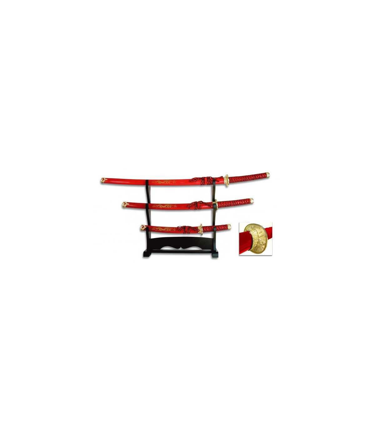 SET DE KATANAS SAMURAIS TOLE 10 IMPERIAL 31515-RO por 85,50 €
