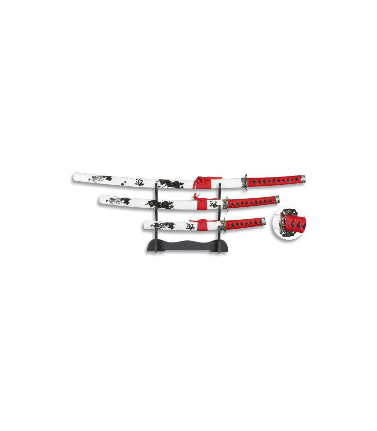 SET DE KATANAS SAMURAIS TOLE 10 IMPERIAL 32138