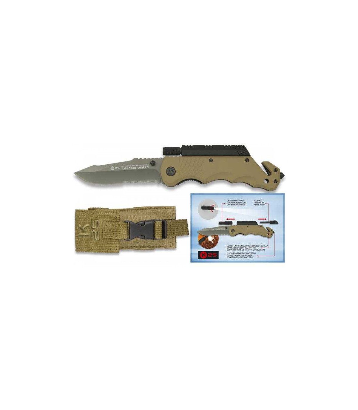 Navaja TÁCTICA  linterna coyote K-25 19540