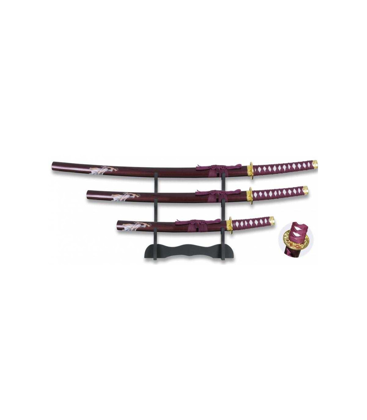 SET DE KATANAS SAMURAIS TOLE 10 IMPERIAL 32222