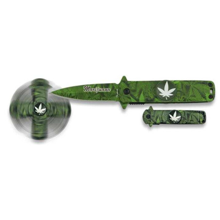 Navaja TEMÁTICA ASISTIDA "SPINNER MARIJUANA"  MARTINEZ ALBAINOX 18285A
